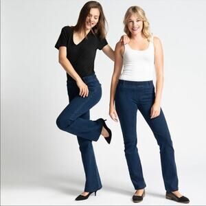 Betabrand Pull-On Stretch Denim Yoga Pants Straight‎ Leg Jeans W0626-IN Size MP